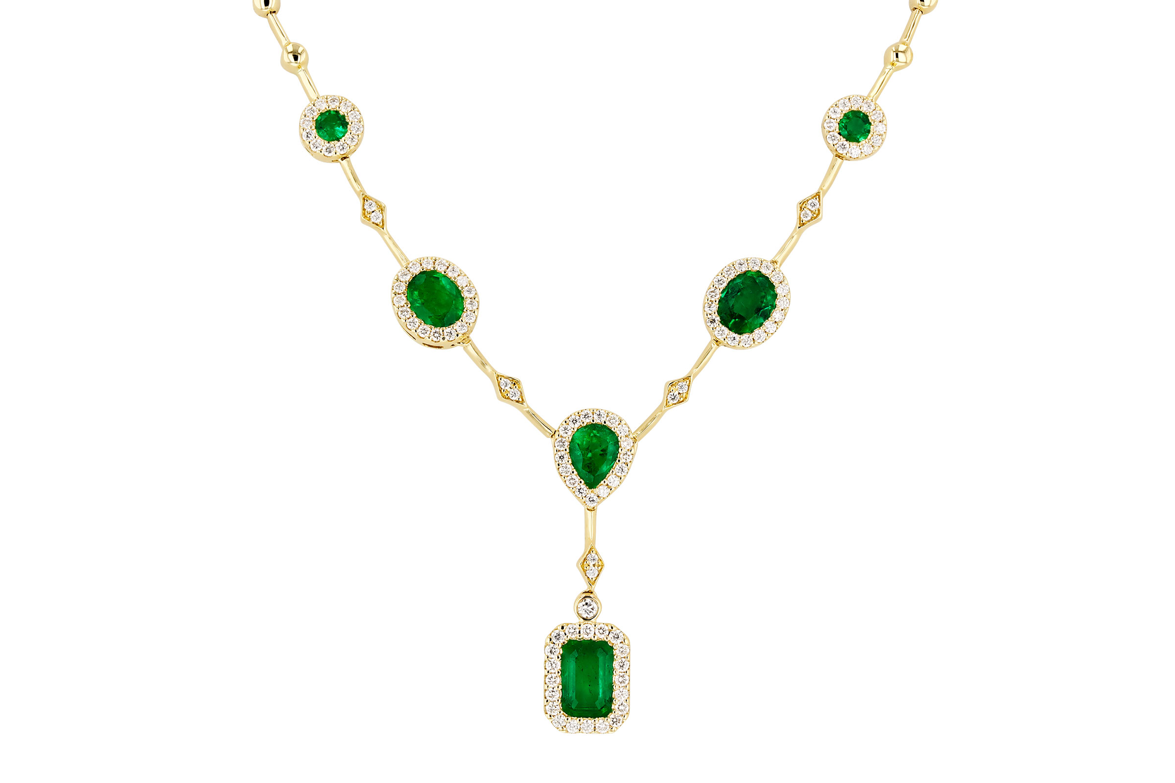 M302-75099: NECKLACE 1.66 TW EMERALD 2.08 TGW (17")